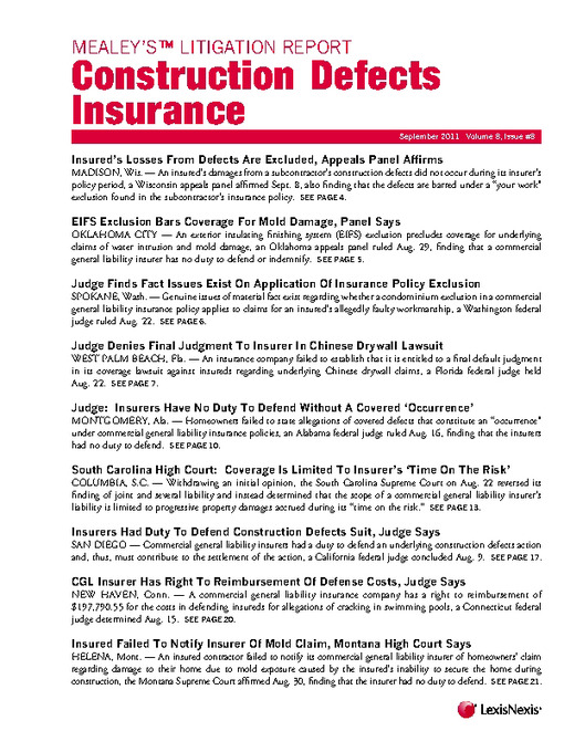 Title details for Mealey's Litigation Report by Shawn Rice - Wait list